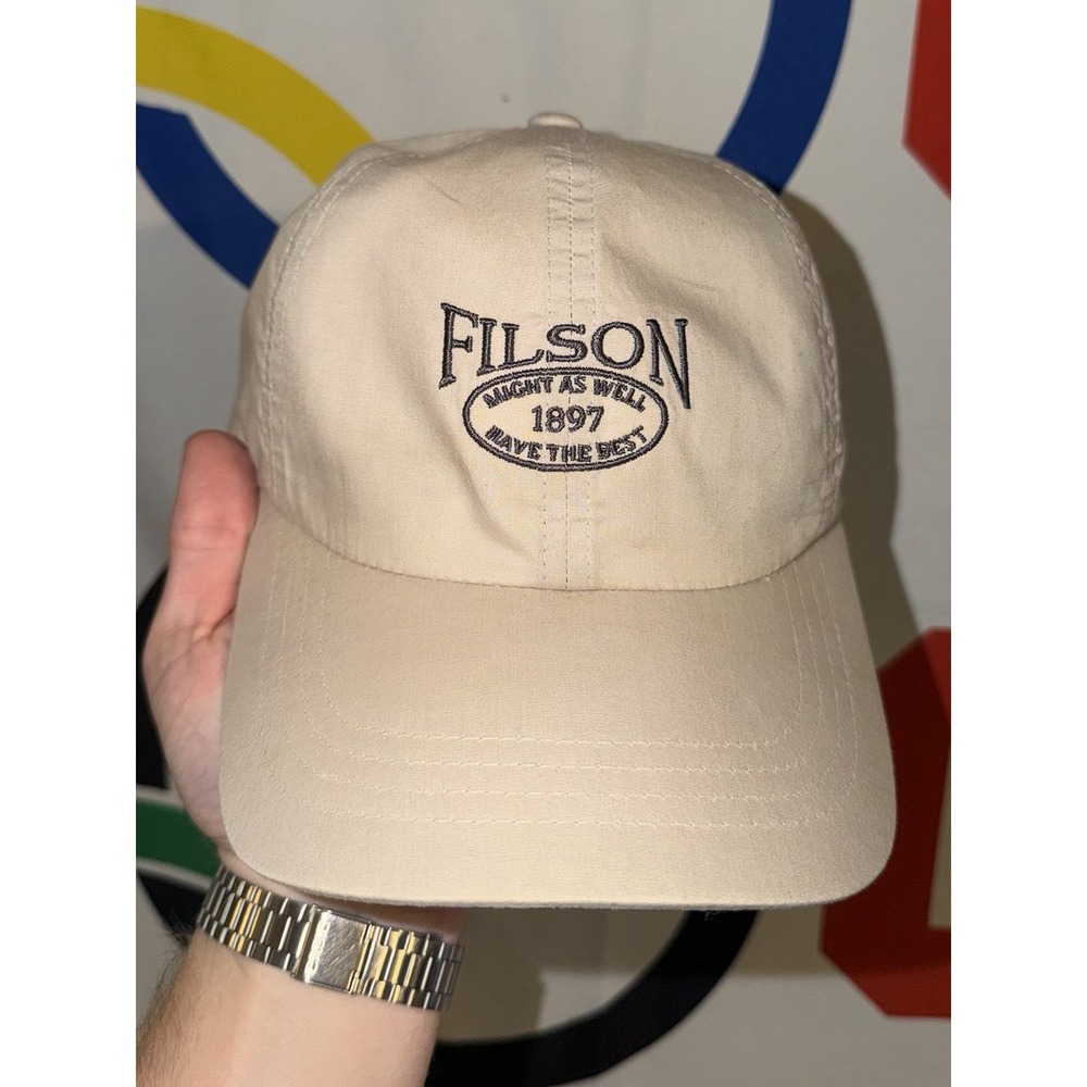 Filson Hat Cap Adjustable Strap Beige Lightweight